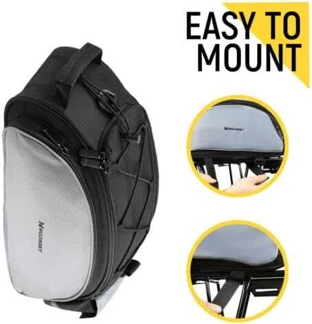 Wozinsky bike carrier bag with shoulder strap 13l juodos spalvos (WBB1BK)