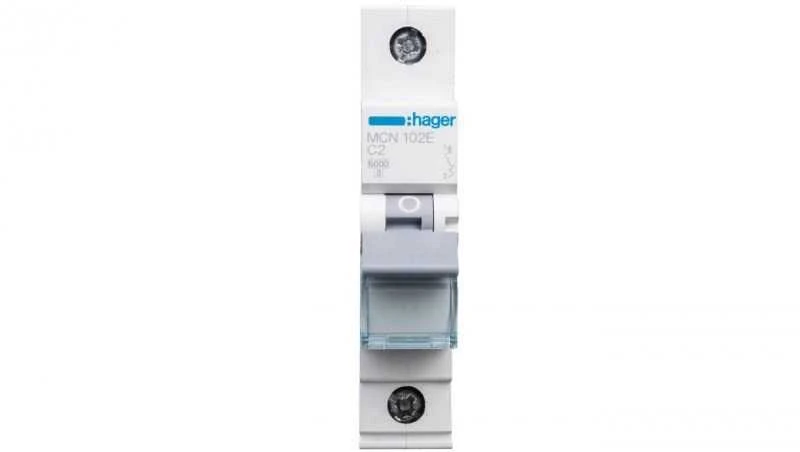 Hager Polo Hager Miniatiūrinis automatinis jungiklis 1P C 2A 6kA AC MCN102E