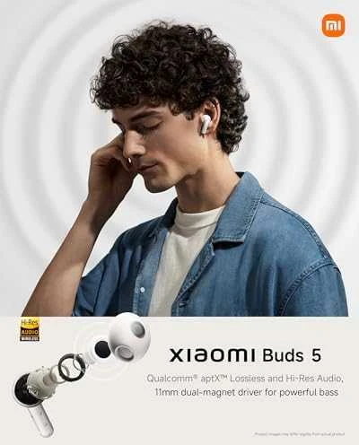 Belaidės ausinės Xiaomi Buds 5, Baltos