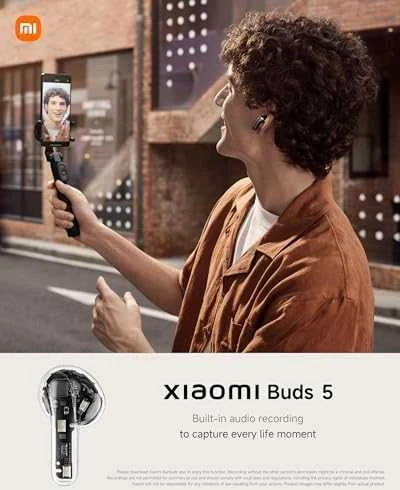 Belaidės ausinės Xiaomi Buds 5, Baltos