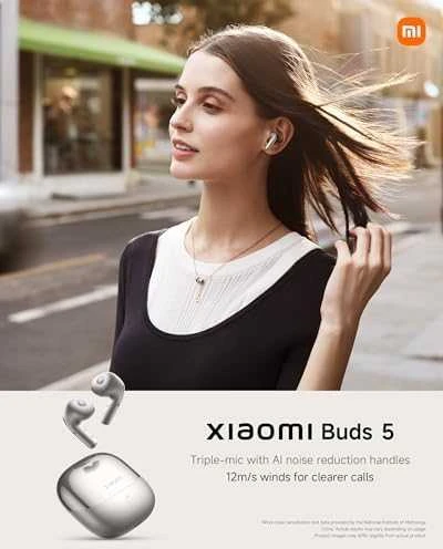 Belaidės ausinės Xiaomi Buds 5, Baltos