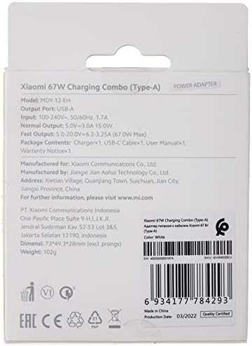 XIAOMI 67W Charging Combo Type-A EU