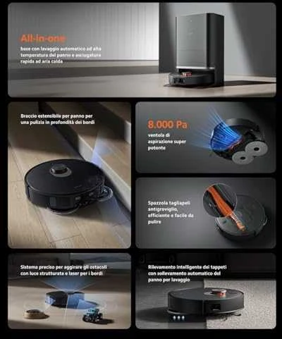 Xiaomi Robot Vacuum X20 Max dulkių siurblys - robotas, Juodos spalvos
