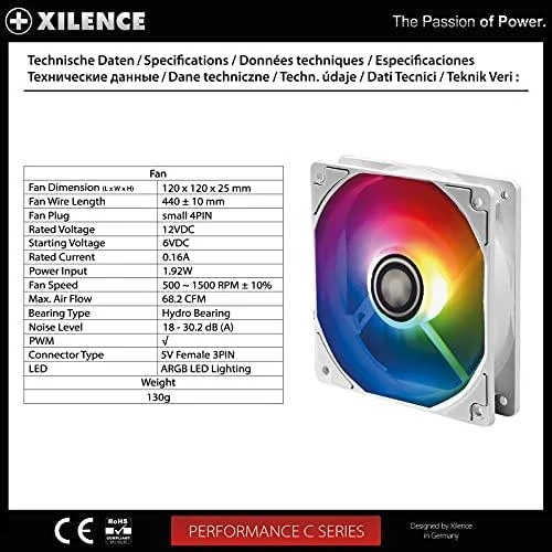 „Xilence Performance A+ XPF120.W.ARGB“ (XF064) ventiliatorius