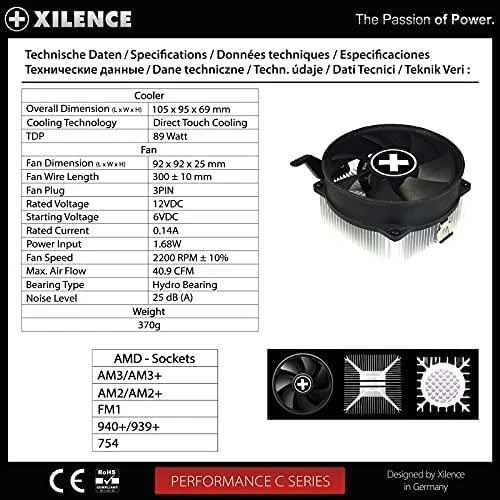 LISTAN XILENCE Performance C procesoriaus aušintuvas A200 92 mm ventiliatorius AMD