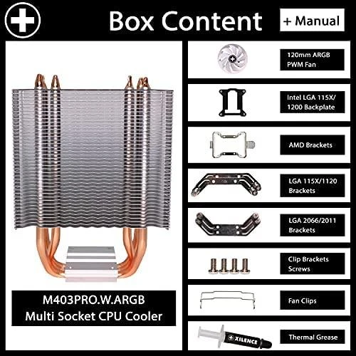 CPU COOLER MULTI SOCKET/M403PRO.W.ARGB XC229 XILENCE
