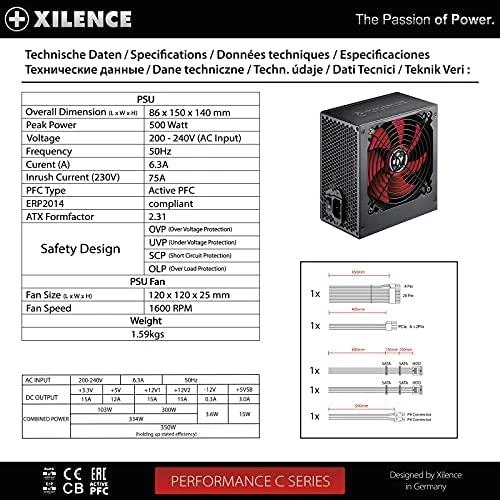 500 W Xilence našumo XP500R6 ErP paruoštas