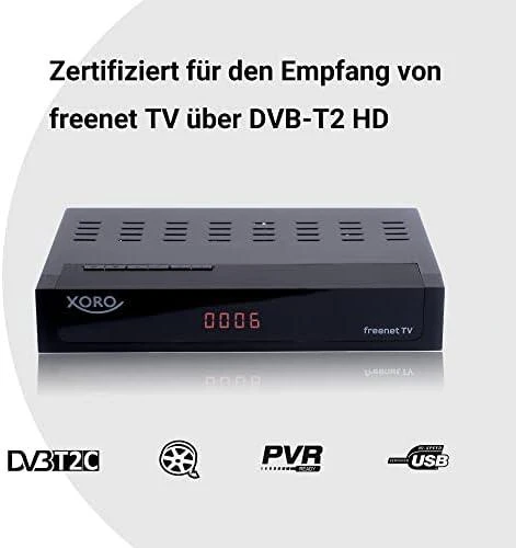Carruzzo Xoro HRT 8770 Twin Kabelis, Ethernet (RJ-45), Palydovinė 4K Ultra HD Juoda