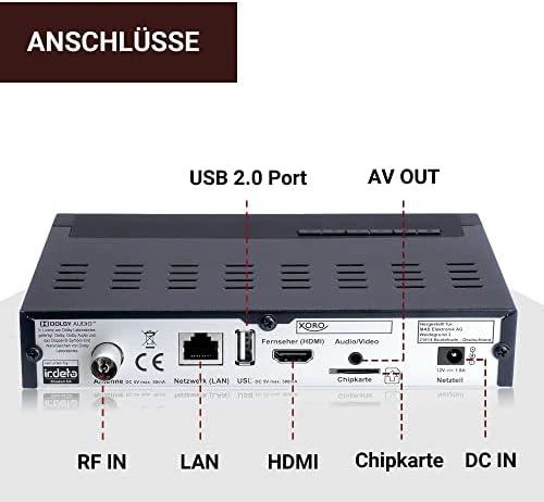 Carruzzo Xoro HRT 8770 Twin Kabelis, Ethernet (RJ-45), Palydovinė 4K Ultra HD Juoda