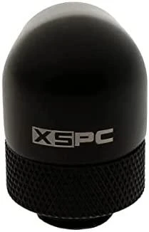 XSPC adapteris 90 laipsnių G1/4 colio kištukas į G1/4 colio kištuką, pasukamas, juodas, 4 vnt. pakuotėje