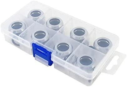 XSPC jungtis G1/4" jungtimi prie 14 mm kieto vamzdžio, chromuota - 8 vnt.