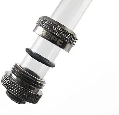 XSPC jungtis G1/4" į 14 mm kietą vamzdį, juodas chromas - 8 vnt.