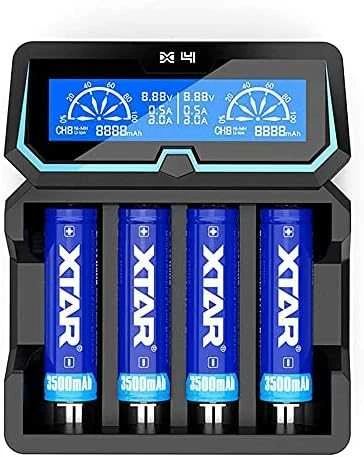 Xtar universalus 4 x Li-ion ir Ni-MH akumuliatorių įkroviklis su LCD ekranu X4