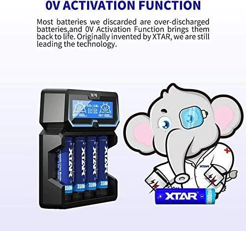 Xtar universalus 4 x Li-ion ir Ni-MH akumuliatorių įkroviklis su LCD ekranu X4