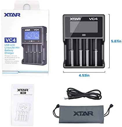 Baterijų įkroviklis XTAR VC4 18650 AA AAA elementam ni-MH li-ion 4 vietų 