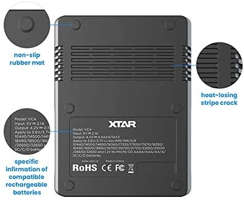 Baterijų įkroviklis XTAR VC4 18650 AA AAA elementam ni-MH li-ion 4 vietų 
