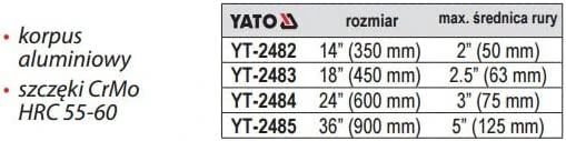 Yato VAMZDŽIO VERŽTAKLIS 600 MM