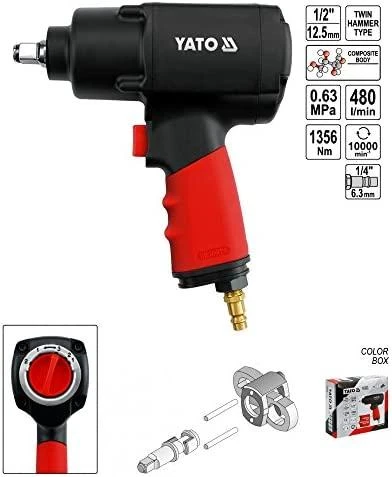 YATO PNEUMATINIS SMŪGINIS VERŽTAKLIS 1/2 "1356 Nm 0953
