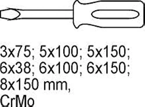 YATO DRAWER INSERT SREWDRIVERS 7 vnt. 5535