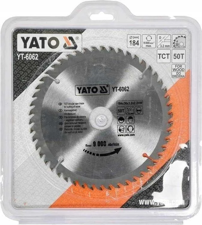 YATO WIDI diskinis pjūklas 184x30 mm 50 dantukų 6062