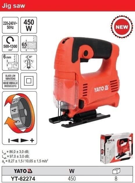 Elektrinis siaurapjūklis Yato YT-82274; 450 W