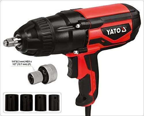 YATO Elektrinis smūginis suktuvas veržliasūkis YT-82021 1020W 1/2" 600Nm