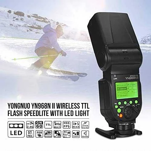 Yongnuo YN968N II TTL Speedlite blykstė, skirta Nikon fotoaparatams