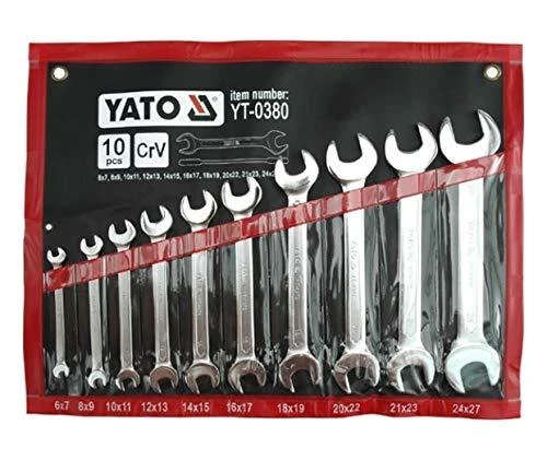 YATO KLUCZE plokščias SATYNOWANE 10 vnt. 6-27mm. DĖKLAS 0380