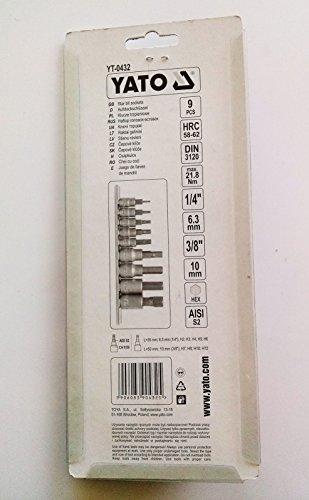 Yato Rinkinys reljefinio įspaudimo antgaliai spuogams šešiakampiai 1/4'' 3/8'' H2-H12 9 vnt. (YT-04401)