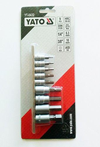 Yato Rinkinys reljefinio įspaudimo antgaliai spuogams šešiakampiai 1/4'' 3/8'' H2-H12 9 vnt. (YT-04401)