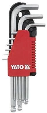 YATO ŠEŠIAKAMPIAI RAKTAI 9vnt./SU RUTULINE GALVUTE 05061, 1,5-10mm