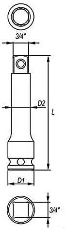 YATO smūginis prailgintuvas 3/4" 250mm 1162