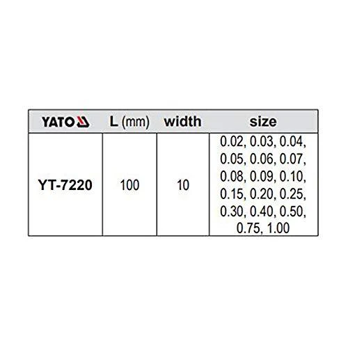 YATO SZCZELINOMIERZ 200mm 17 LISTKÓW 0.02-1.0mm 7221