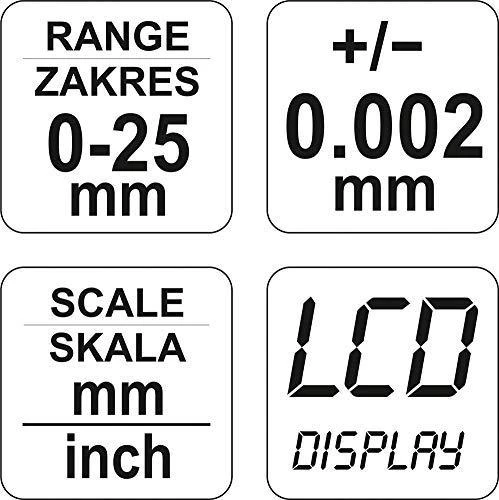 Mikrometras su skaitmeniniu ekranu Yato YT-72305 - 0-25mm