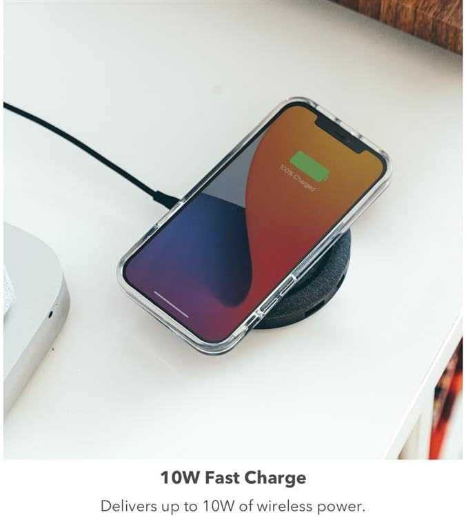 Mophie universalus belaidžio įkrovimo centras USB A 12 W, USB A 18 W, USB C 20 W (juoda)