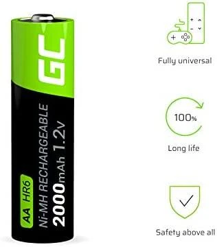 Green Cell AKUMULIATORIUS AKU-AA-2000/GC*P2 1.2 V Ni-MH HR6, AA Žalias Cell