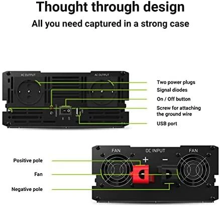 Green Cell Žalias Cell Inverteris 12V/220V 2000W/4000W Modifikuota sinusinė išėjimo įtampa Žalias Cell
