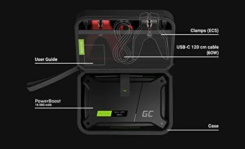 Green Cell Žalias Cell GREENCELL PowerBoost Car Jump Starter / Powerbank / 16000 mAh 2000A