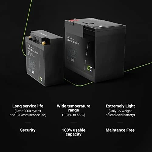 Green Cell Žalias Cell Baterija ličio-geležies fosfatas LiFePO4 Žalias Cell 12V 12.8V 38Ah fotovoltinei sistemai, kemperiams ir valtims