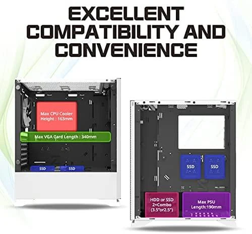 Zalman S5 Baltas kompiuterio korpusas „Midi Tower“ Balta