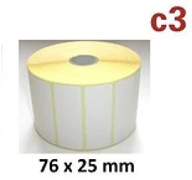 Zebra Label ritinys, 76x25mm, 12vnt/dėžutė termo popierius, dengtas aukščiausios kokybės