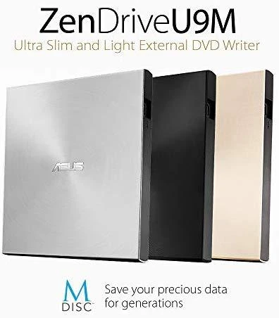 Išorinis DVD įrašymo įrenginys Asus ZenDrive U9M USB/USB-C, Sidabrinis