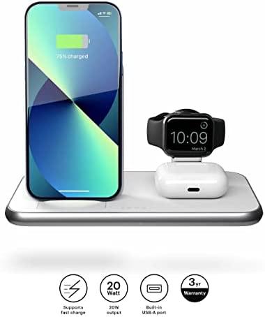 Zens Aliuminio 4w1 Stand Wireless Charger balta
