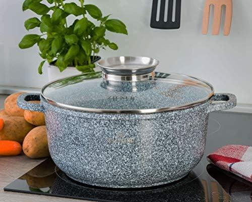 Marmurinis puodas su dangteliu Zilner ZL 7074 6,8L indukcijai 28 cm