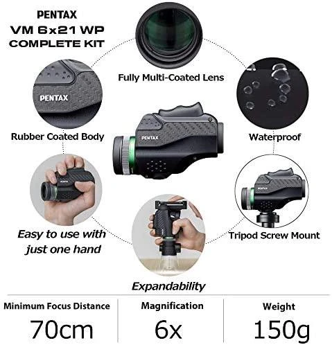 Pentax monoklis VM 6x21 WP pilnas komplektas