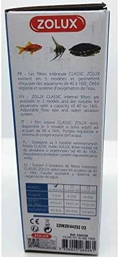 Zolux Aquaya Classic vidinis akvariumo filtras, efektyvus vandens valymas