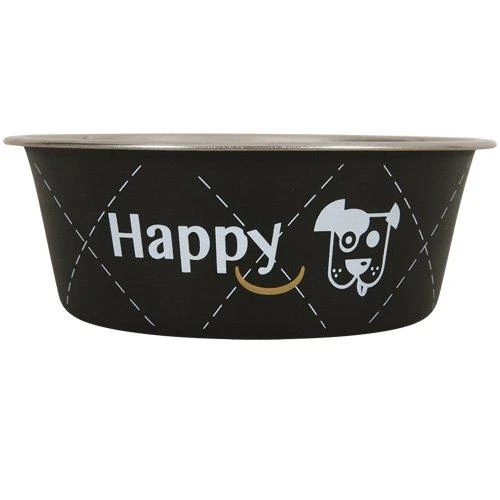 Zolux dubenėlis šuniui plieno nerūdijantis Inox HAPPY 1,5 l kol. juoda
