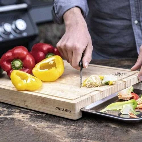 Zwilling - BBQ+ pjaustymo lentelė su padėklu - nerūdijančio plieno - 39 cm x 30 cm - bambuko