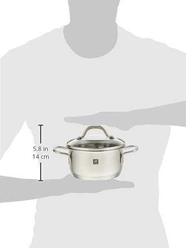 Zwilling Pico žemas puodas, 14 cm, 1 L, 18/10 plienas, indukcinis, dangtis