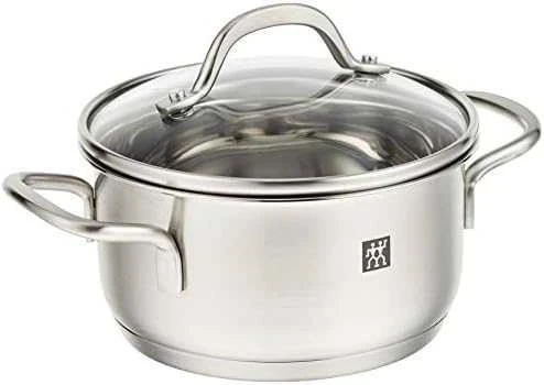 Zwilling Pico žemas puodas, 14 cm, 1 L, 18/10 plienas, indukcinis, dangtis
